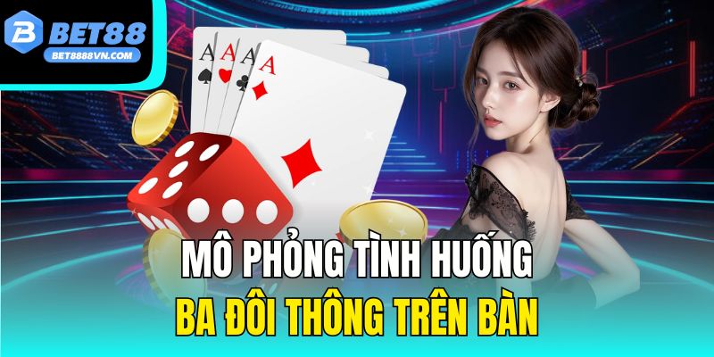 Mô phỏng tình huống ba đôi thông trên bàn